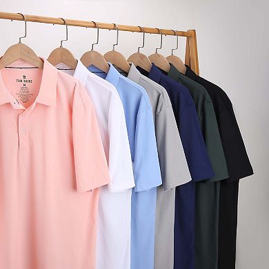 Tom Baine Men's Performance Stretch Solid Short Sleeve Polo