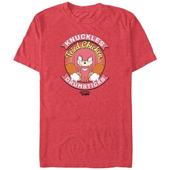 Men's Sonic The Hedgehog Knuckles Fried Chicken Graphic Tee