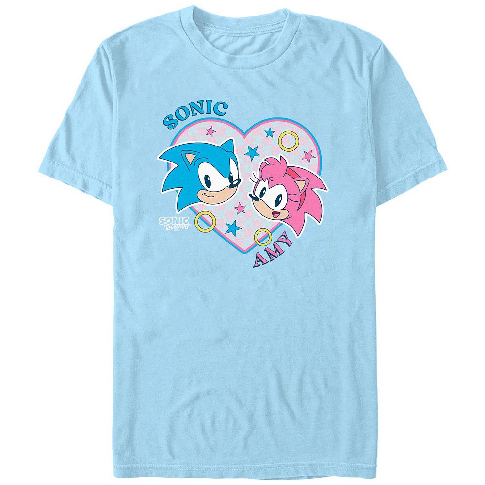 Men's Sonic The Hedgehog Sonic And Amy Love Graphic Tee