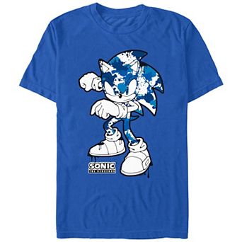 Men's Sonic The Hedgehog Blue Splatters Graphic Tee