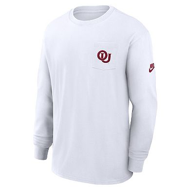 Men's Nike White Oklahoma Sooners Legacy Max90 Pocket Long Sleeve T-Shirt