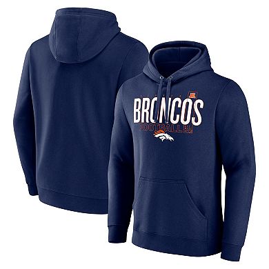 Men's Fanatics Navy Denver Broncos Pylon Outline Pullover Hoodie