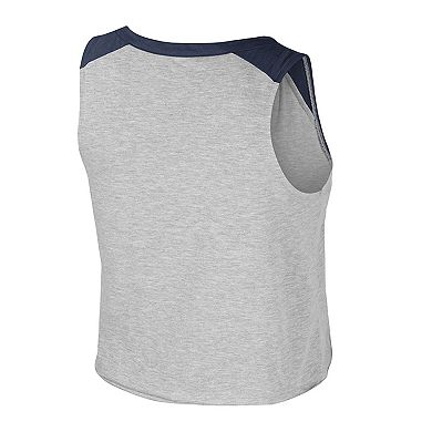 Women's Colosseum x Wrangler Heather Gray Michigan Wolverines Vintage Muscle Cropped T-Shirt