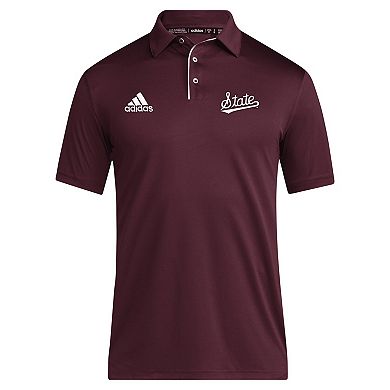 Men's adidas Maroon Mississippi State Bulldogs 2024 Coaches AEROREADY Polo