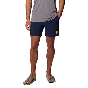 Men's Columbia Navy Michigan Wolverines PFG Terminal Roamer�� Omni-Shade�� Stretch Shorts