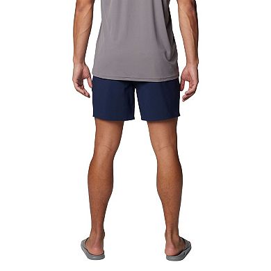 Men's Columbia Navy Michigan Wolverines PFG Terminal Roamer Omni-Shade Stretch Shorts