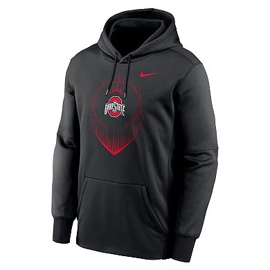 Men's Nike Black Ohio State Buckeyes Icon Football Performance Pullover Hoodie