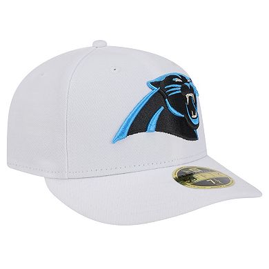 Men's New Era White Carolina Panthers Omaha Low Profile 59FIFTY Fitted Hat