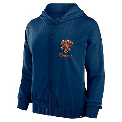 Women's Fanatics Navy Chicago Bears Script Lock Full-Zip Hoodie