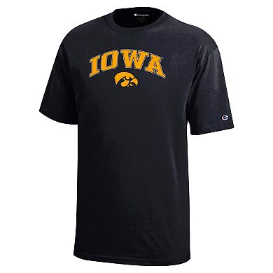 Youth Champion Black Iowa Hawkeyes Arch Over Logo T-Shirt