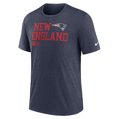Men's Nike Navy New England Patriots Overlap Lockup Tri-Blend T-Shirt