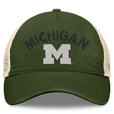 Men's Top of the World Hunter Green Michigan Wolverines OHT Military Appreciation Glory Trucker Adjustable Hat