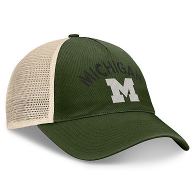 Men's Top of the World Hunter Green Michigan Wolverines OHT Military Appreciation Glory Trucker Adjustable Hat