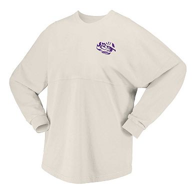 Women's Spirit Jersey Tan LSU Tigers Rainbow Arch Long Sleeve T-Shirt