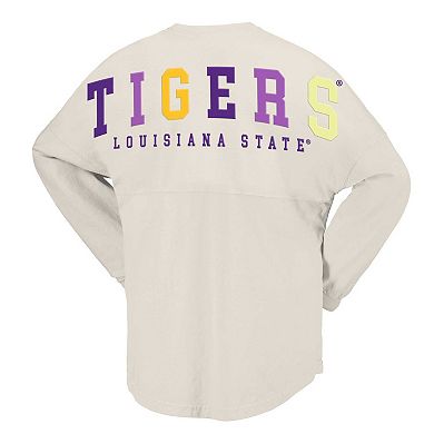Women's Spirit Jersey Tan LSU Tigers Rainbow Arch Long Sleeve T-Shirt