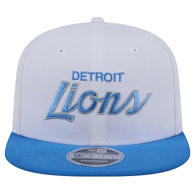 Men's New Era White/Blue Detroit Lions Sparky 9FIFTY Snapback Hat