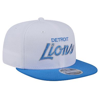 Men's New Era White/Blue Detroit Lions Sparky 9FIFTY Snapback Hat
