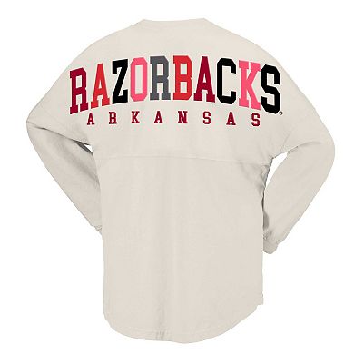 Women's Spirit Jersey Tan Arkansas Razorbacks Rainbow Arch Long Sleeve T-Shirt