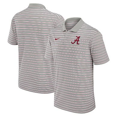 Men's Nike Pewter/White Alabama Crimson Tide Primetime Victory Striped Performance Polo