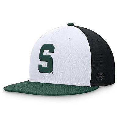 Men's Top of the World White/Green Michigan State Spartans Tri-Tone Heritage Collector Fitted Hat