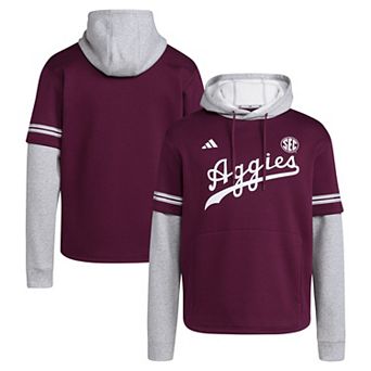Men's adidas Maroon Texas A&M Aggies Pullover Baseball Jersey Hoodie