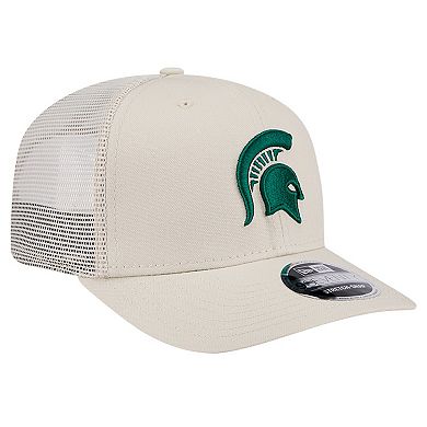Men's New Era Natural Michigan State Spartans Canvas 9SEVENTY Stretch-Snap Adjustable Hat