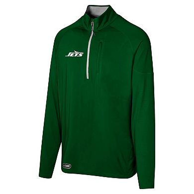 Men's Green New York Jets Grind Iron Quarter-Zip Top