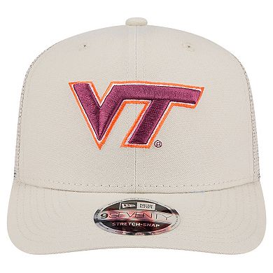 Men's New Era Natural Virginia Tech Hokies Canvas 9SEVENTY Stretch-Snap Adjustable Hat