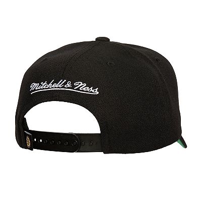 Men's Mitchell & Ness Black Boston Bruins Soul Strike Neon Logo Pro Crown Adjustable Hat