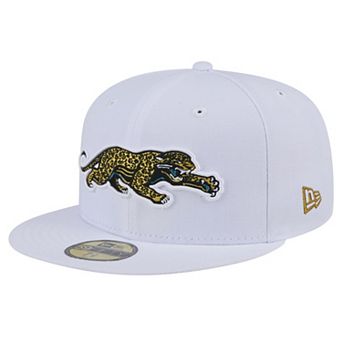 Men's New Era White Jacksonville Jaguars Throwback Crawl Omaha 59FIFTY Fitted Hat