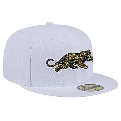 Men's New Era White Jacksonville Jaguars Throwback Crawl Omaha 59FIFTY Fitted Hat