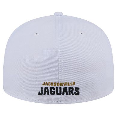Men's New Era White Jacksonville Jaguars Throwback Crawl Omaha 59FIFTY Fitted Hat