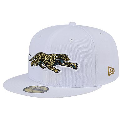 Men's New Era White Jacksonville Jaguars Throwback Crawl Omaha 59FIFTY Fitted Hat