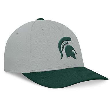 Men's Top of the World Gray/Green Michigan State Spartans Mick Flex Hat