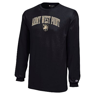 Youth Champion Black Army Black Knights Arch Over Logo Long Sleeve T-Shirt