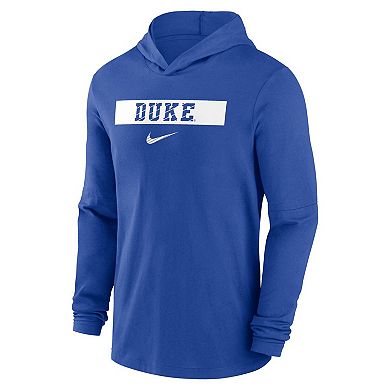 Men's Nike Royal Duke Blue Devils 2024 Sideline Hoodie Performance Long Sleeve T-Shirt