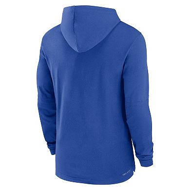 Men's Nike Royal Duke Blue Devils 2024 Sideline Hoodie Performance Long Sleeve T-Shirt