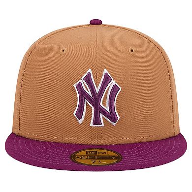 Men's New Era Brown/Purple New York Yankees Two-Tone Color Pack 59FIFTY Fitted Hat