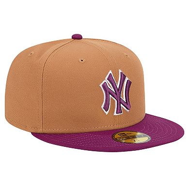 Men's New Era Brown/Purple New York Yankees Two-Tone Color Pack 59FIFTY Fitted Hat
