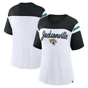 Women's Fanatics White/Black Jacksonville Jaguars Cheer Chant Fashion T-Shirt