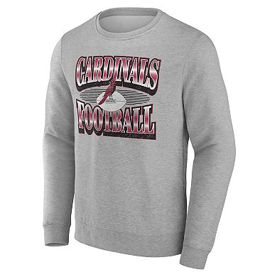 Men's Fanatics Heather Gray Arizona Cardinals Chance Throwback Fleece Pullover Sweatshirt