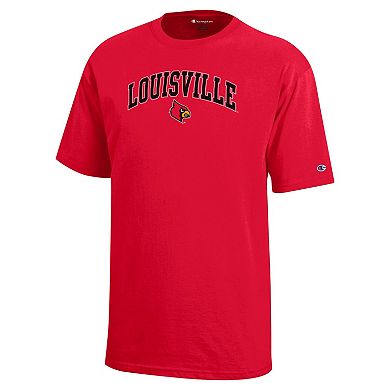 Youth Champion Red Louisville Cardinals Arch Over Logo T-Shirt