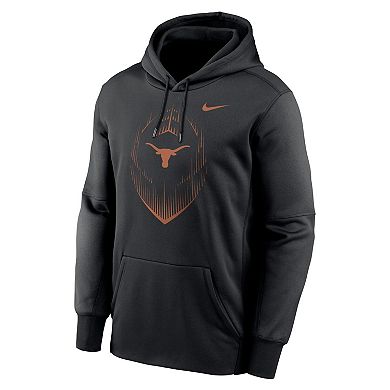 Men's Nike Black Texas Longhorns Football Icon Performance Fleece Pullover Hoodie