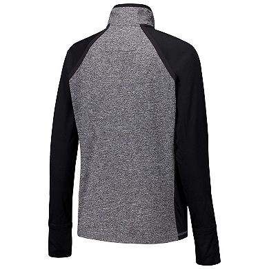 Women's Black/Heather Gray Washington State Cougars Finalist Raglan Quarter-Zip Jacket