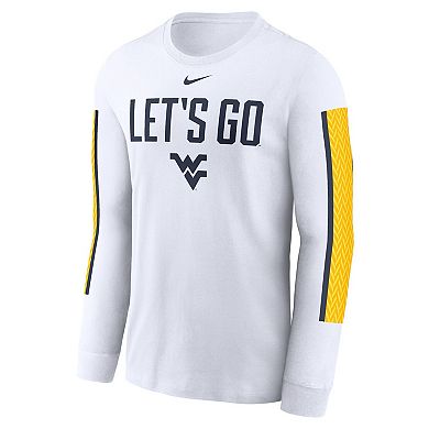 Men's Nike White West Virginia Mountaineers Local Spirit Slogan Long Sleeve T-Shirt