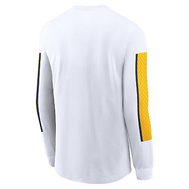 Men's Nike White West Virginia Mountaineers Local Spirit Slogan Long Sleeve T-Shirt
