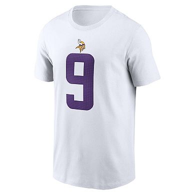 Men's Nike J.J. McCarthy White Minnesota Vikings Player Name & Number T-Shirt