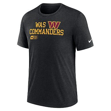 Men's Nike Black Washington Commanders Overlap Lockup Tri-Blend T-Shirt