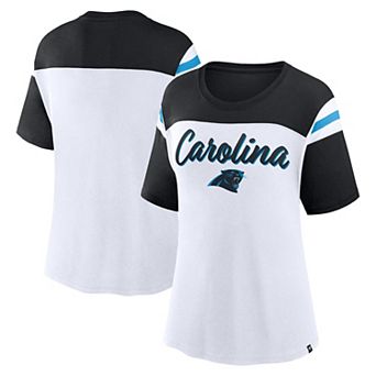 Women's Fanatics White/Black Carolina Panthers Cheer Chant Fashion T-Shirt