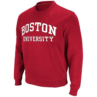 Men's Colosseum Red Boston University Arch & Logo Pullover Sweatshirt